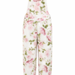 FL Pink Floral Denim Baggy Overalls