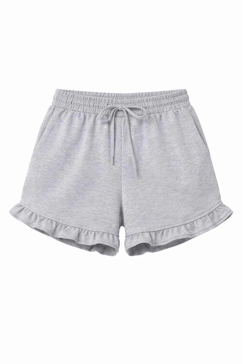 5365673F-73AD-49D3-A435-5C07E721EFA9 FL Soft Lounge Ruffle Shorts Grey - Image 1