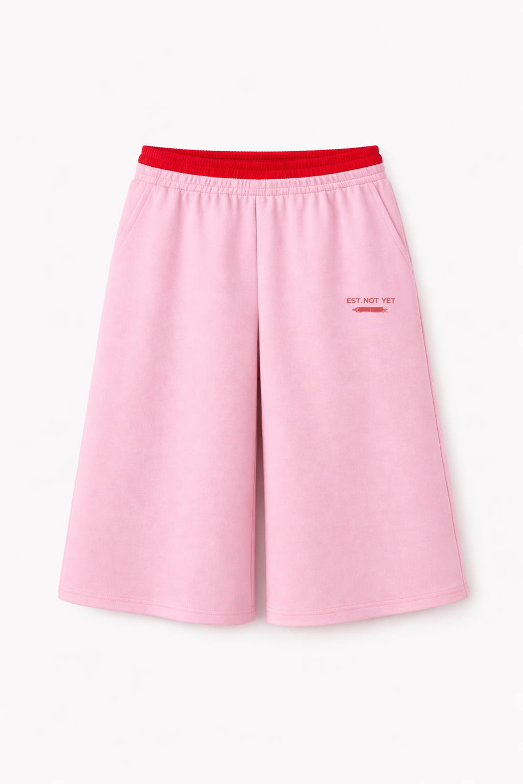 72310F79-51A8-41ED-9826-0F59A45C4A55 FL Double Waist Cotton Bermuda – Light Pink - Image 1