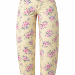 Floral Barrel Denim Pants