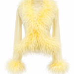 SL Butter Yellow Feather Sheer Cardigan