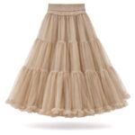 FL Nude Beige Midi Tutu Skirt
