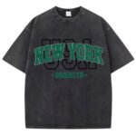 FL Vintage New York Washed T-shirt – Charcoal Black