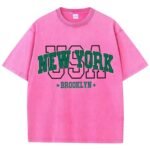 FL Vintage New York Washed T-shirt  Hot Pink