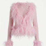 SL Baby Pink Feather Sheer Cardigan Limited