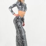 FL Dark Power Snake Skin Velvet Crop Set