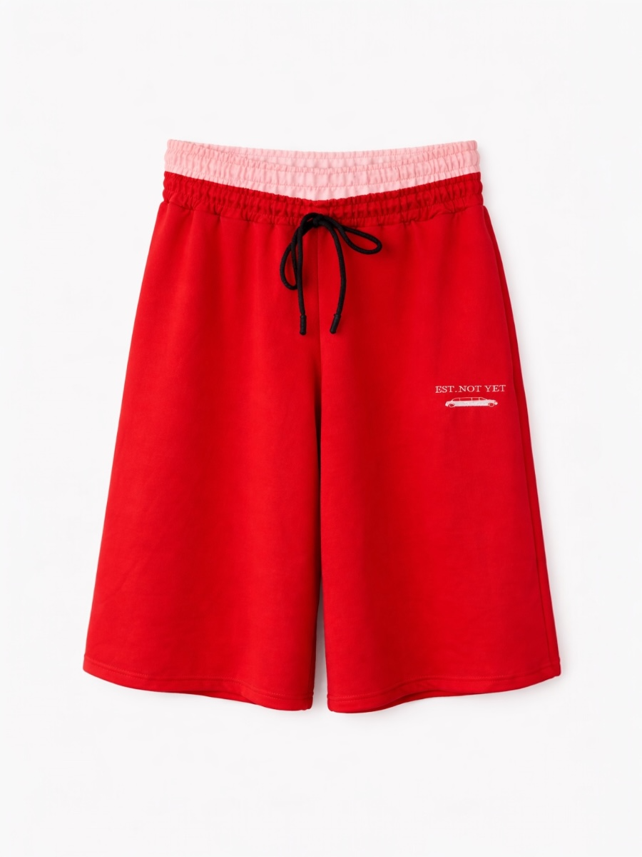 Photoroom_20260420_223900 FL Double Waist Cotton Bermuda – Red - Image 1