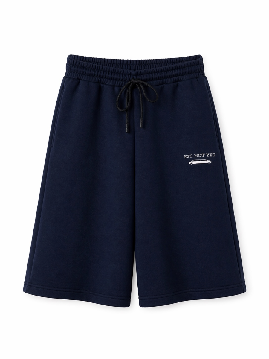 Photoroom_20260421_134348 FL Double Waist Cotton Bermuda Navy Blue - Image 1