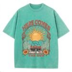 FL Vintage Sun Graphic Washed T-shirt Turquoise