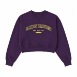 Fashion Limousine Cropped Sweatshirt – Purple Statement