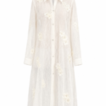 Boho Lace Shirt with Floral Details – Ivory