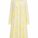 Boho Lace Shirt with Floral Details – Pastel Yellow