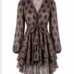 Midnight Floral Chiffon Dress