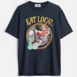 EAT LOCAL NAVY TEE