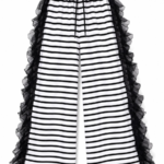 Midnight Ruffle Stripe Pants
