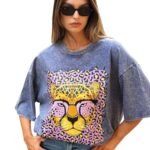 Jaguar Pop Rock-Washed Oversized T-Shirt – Blue Jeans