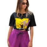 MTV Butter Texture Oversized T-Shirt – Black