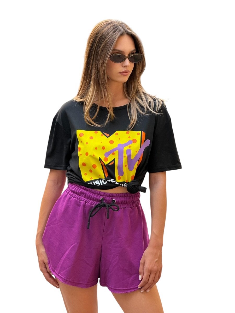 IMG_4474-Photoroom MTV Butter Texture Oversized T-Shirt – Black - Image 1