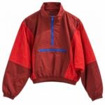80s Color Block Windbreaker – Cherry Red