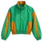 80s Color Block Windbreaker – Emerald Green