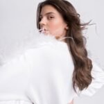 Feather Muse Sweatshirt Dress  White