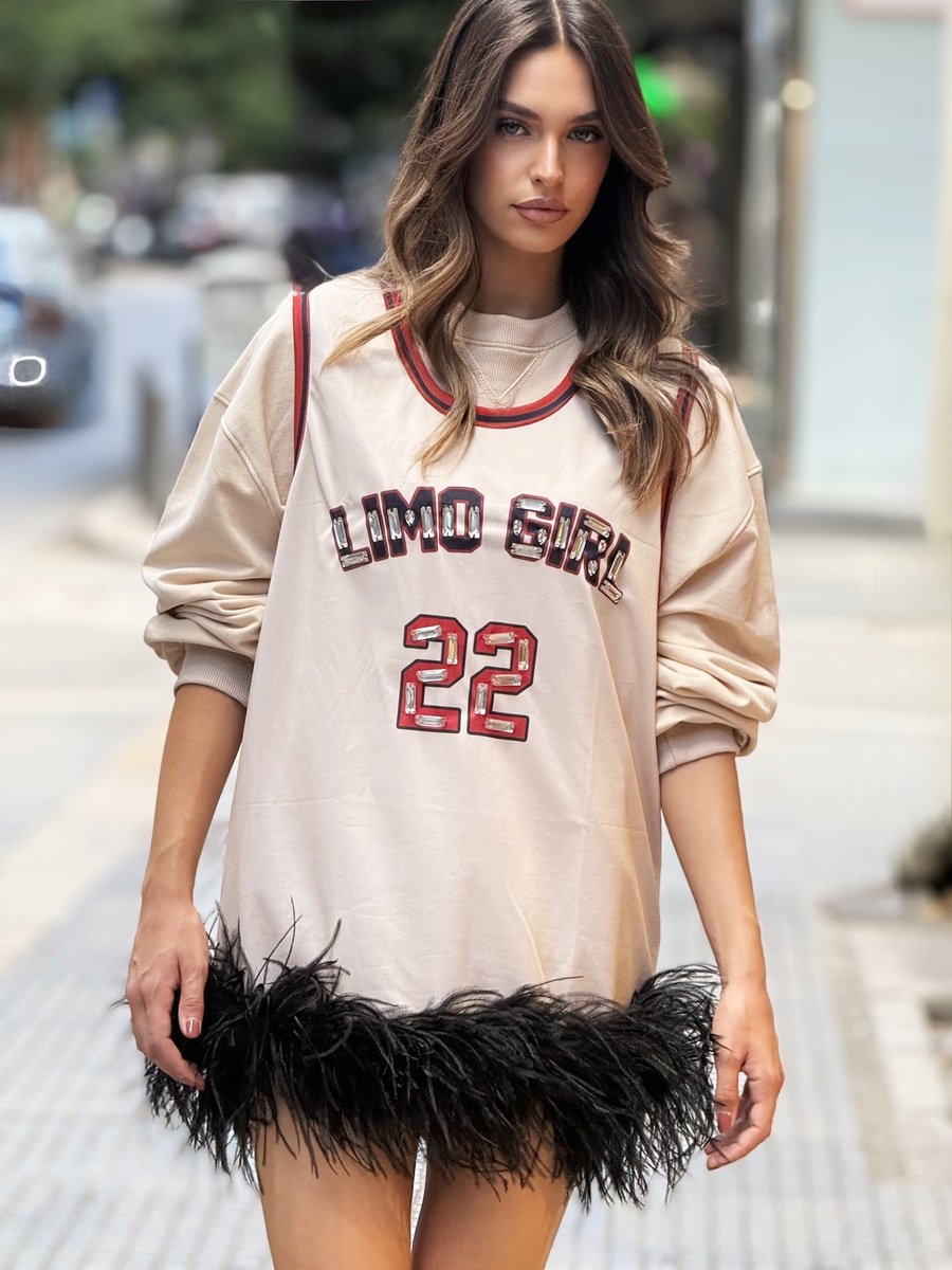 main-6258 Limo Girl 22 Feather Jersey – Ivory Edition - Image 1